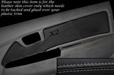 GREY STITCH 2X FRONT DOOR CARD TRIM SKIN COVERS FITS TOYOTA HILUX 2005-2014