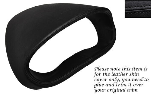 BLACK STITCH GAUGE HOOD SPEEDO LEATHER COVER FITS VAUXHALL OPEL CORSA D 06-14