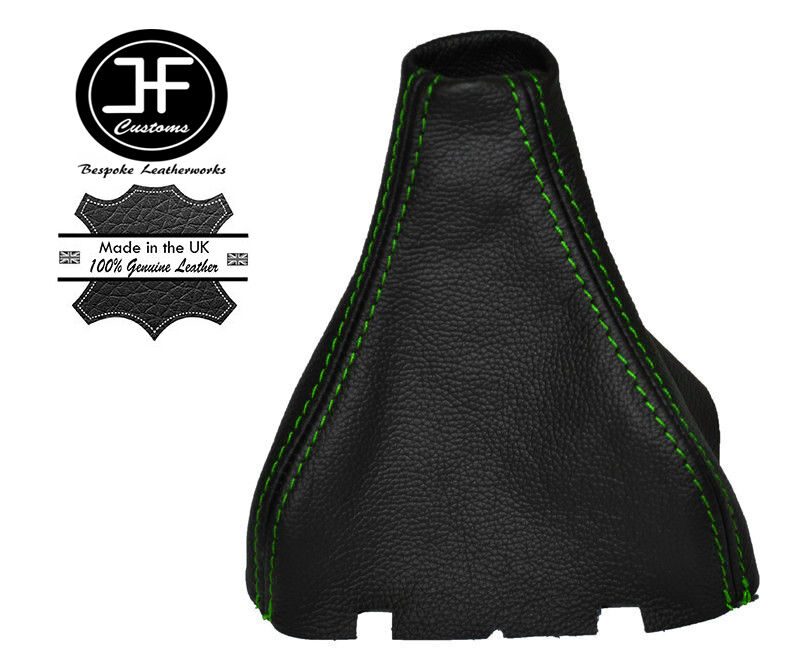 GREEN STITCHING MANUAL LEATHER GEAR GAITER FITS SEAT IBIZA MKV MK5 2009-2014