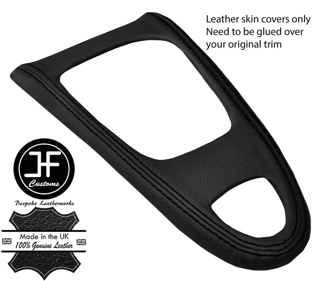 BLACK STITCH AUTOMATIC GEAR SURROUND LEATHER COVER  FOR SAAB 93 9-3 2003-2012