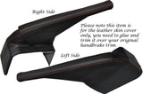 ORANGE STITCH HANDBRAKE & BOTTOM BASE LEATHER SKIN COVERS FITS VW T6 TRANSPORTER