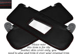 RED STITCHING 2X SUN VISORS LEATHER SKIN COVERS FITS DAEWOO KALOS 2002-2005