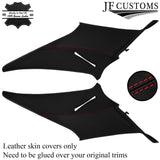 RED STITCH LEATHER 2X C PILLAR COVERS FITS MERCEDES W202 C CLASS 93-00 SALOON