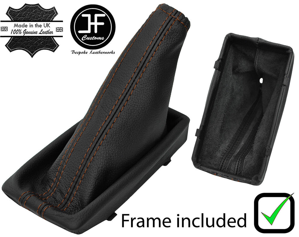 BROWN STITCH LEATHER HANDBRAKE GAITER+PLASTIC FRAME FITS VAUXHALL CORSA C 00-06