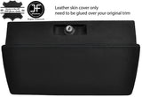 BLACK STITCHING GLOVE BOX REAL LEATHER COVER FITS VW BEETLE CLASSIC 1303