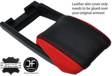 BLACK & RED TOP GRAIN REAL LEATHER ASSY ARMREST LID COVER FITS LEXUS NX 14-17