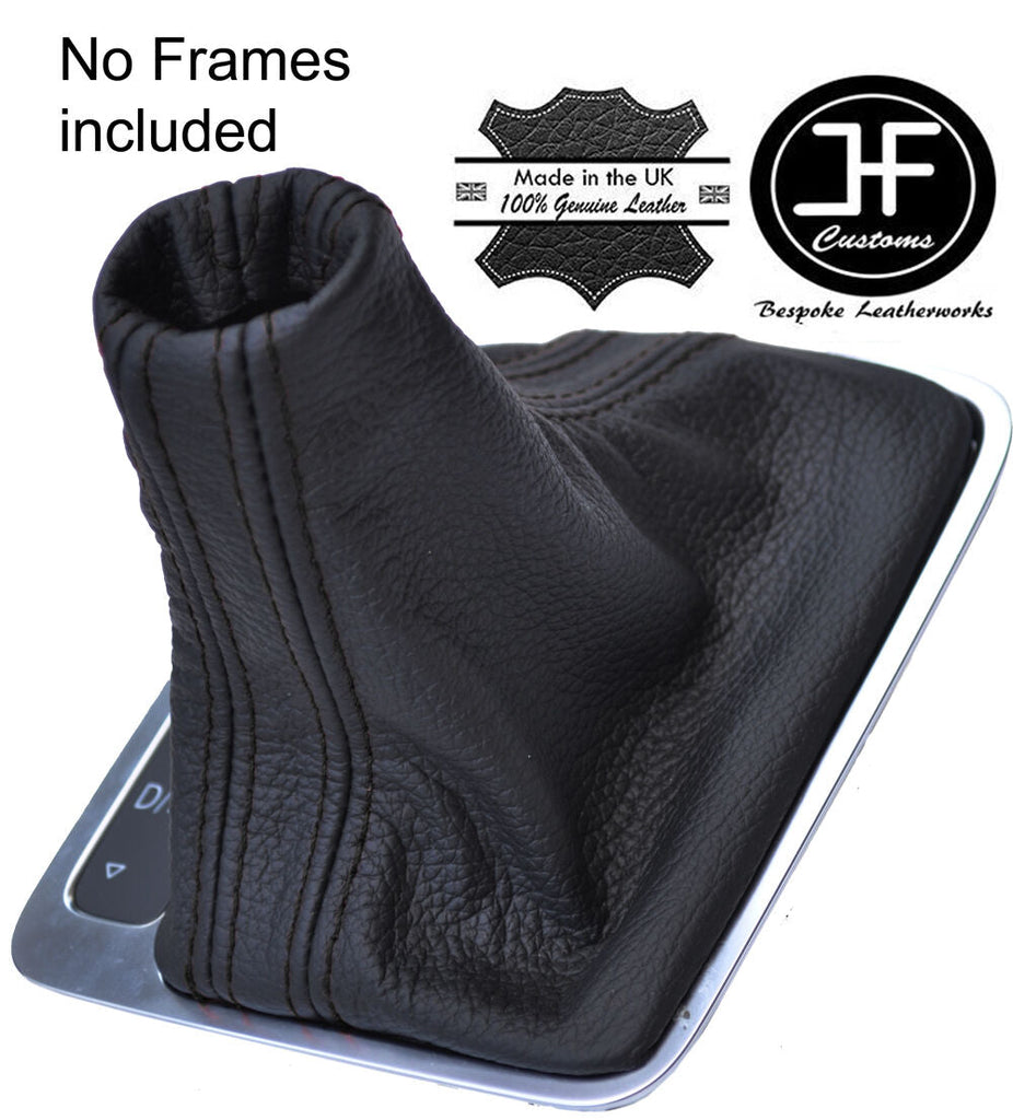 BLACK STITCHING AUTO AUTOMATIC LEATHER GEAR GAITER FITS VW TOUAREG 7P 2011-2016