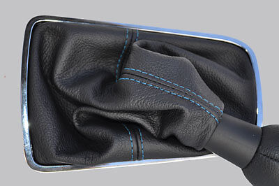 FITS CITROEN C5 08+GENUINE LEATHER GEAR GAITER L BLUE ST CUSTOM NEW MADE IN UK