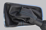 FITS CITROEN C5 08+GENUINE LEATHER GEAR GAITER L BLUE ST CUSTOM NEW MADE IN UK