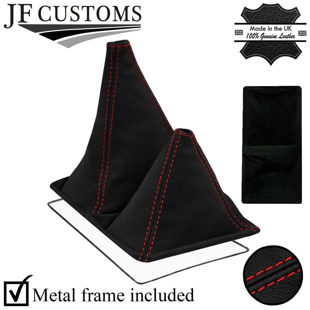 RED STITCH LEATHER 4X4 GEAR GAITER +METAL FRAME FOR TOYOTA 4 RUNNER 89-95 11"