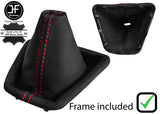 RED STITCH LEATHER MANUAL GEAR GAITER + PLASTIC FRAME FOR FIAT FIORINO 09-16