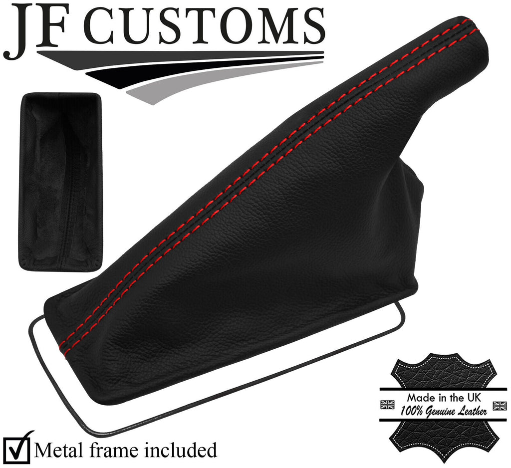 RED  STITCH TOP GRAIN LEATHER HANDBRAKE+METAL FRAME FITS LOTUS ELAN M100 SE