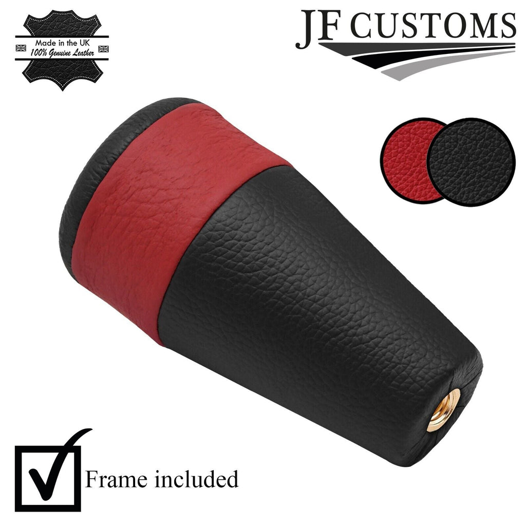 FITS MITSUBISHI GTO 3000GT 1990-2000 D RED & BLACK LEATHER SCREW-ON GEAR KNOB