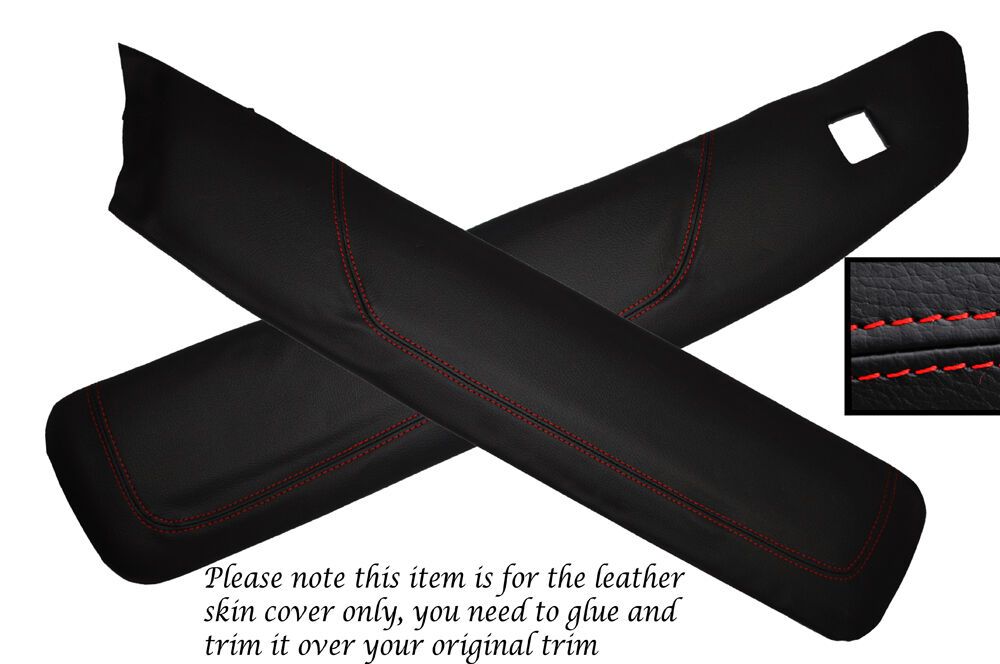 RED STITCH 2X FRONT DOOR INSERT SKIN COVERS FITS ROVER COUPE CABRIOLET 96-99