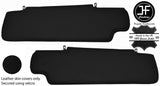 BLACK REAL LEATHER 2X SUN VISORS COVERS FITS LAND ROVER DEFENDER 90 110 83-06