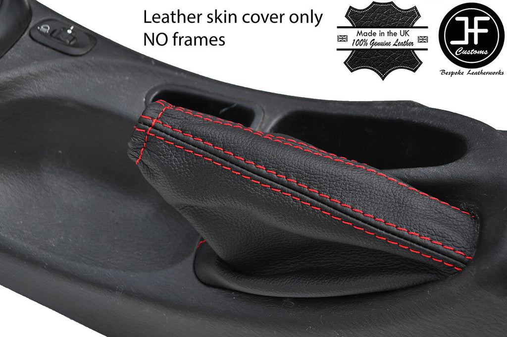 RED STITCH TOP GRAIN LEATHER HANDBRAKE GAITER FITS HYUNDAI COUPE 1996-2001