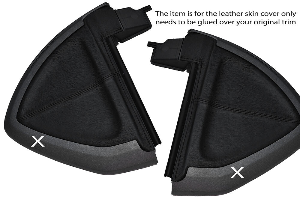 BLACK STITCH 2X DASH DASHBOARD SIDE TRIM SKIN COVER FITS SMART FORTWO 451 07-14