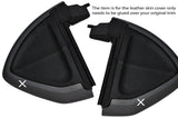 BLACK STITCH 2X DASH DASHBOARD SIDE TRIM SKIN COVER FITS SMART FORTWO 451 07-14