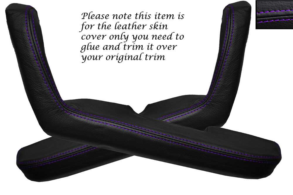 PURPLE STITCH 2X DOOR HANDLE ARMREST SKIN COVERS FITS MAZDA MX5 MK1 MIATA 89-97