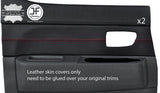 RED STITCH 2X REAR DOOR CARD LEATHER COVERS FOR FORD RANGER MAZDA BT50 06-12