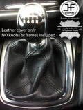 BLACK STITCH MANUAL REAL LEATHER GEAR GAITER BOOT FITS FORD MONDEO MK3 2007-2013