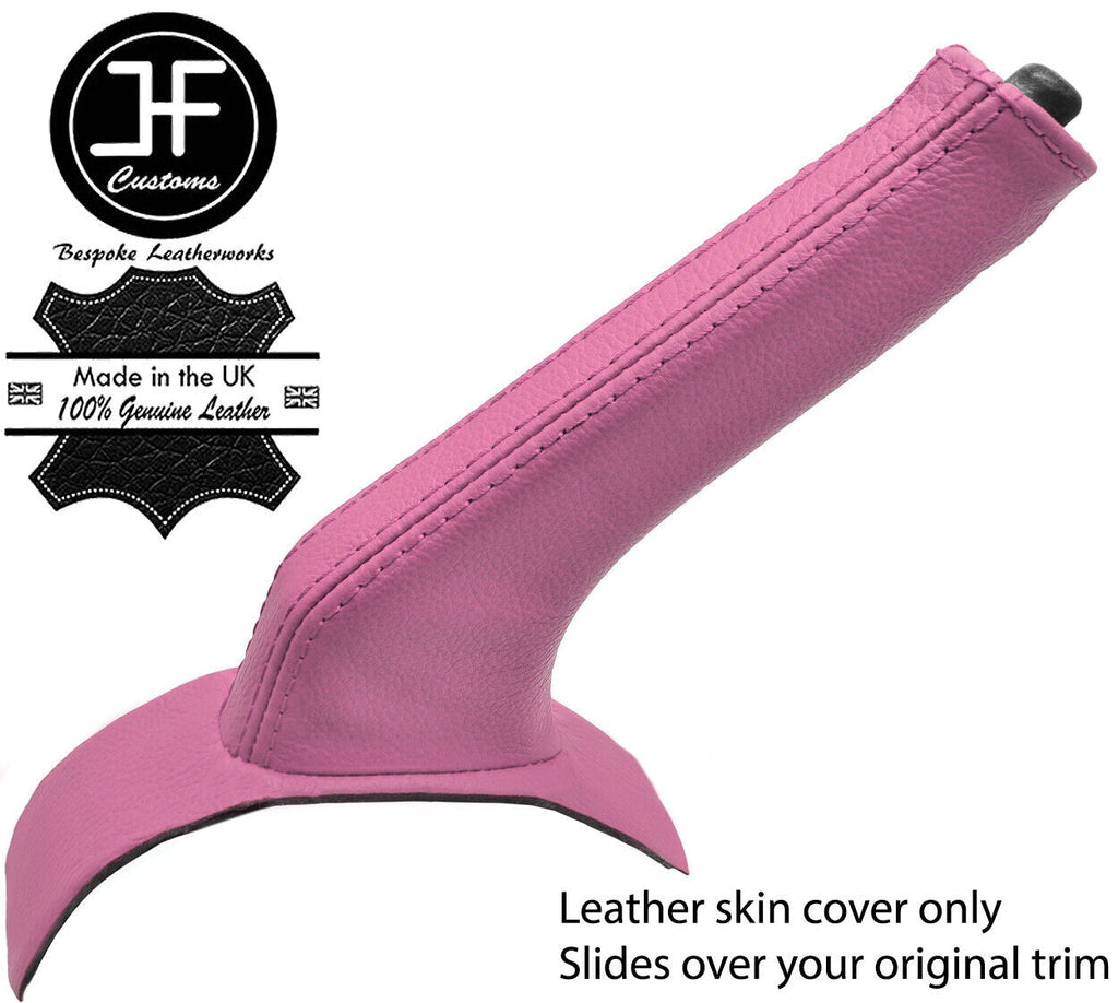 PINK REAL LEATHER HANDBRAKE GAITER COVER FITS NISSAN MICRA K12 2003-2010