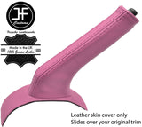 PINK REAL LEATHER HANDBRAKE GAITER COVER FITS NISSAN MICRA K12 2003-2010