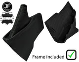 BLACK STITCH REAL LEATHER HANDBRAKE GAITER+PLASTIC FRAME FOR  SUBARU BRZ 12-19