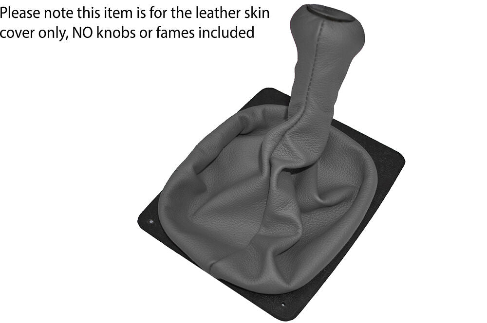 GREY LEATHER SKIN MANUAL GEAR GAITER SHIFT BOOT FITS PORSCHE 924 944 968