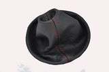 red stitch FITS SKODA FABIA 2006-2011 LEATHER GEAR GAITER CUSTOM NEW MADE IN UK