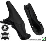BLACK STITCH LEATHER HANDBRAKE GAITER+PLASTIC FRAME FOR FORD MUSTANG 1994-2004