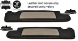 BEIGE STITCH 2X SUN VISORS REAL LEATHER COVERS FOR MERCEDES SL CLASS R129 89-02
