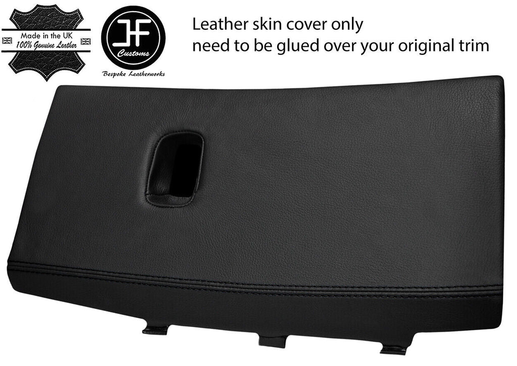 BLACK STITCH REAL LEATHER GLOVE BOX LID COVER FITS CORVETTE C6 2005-2013