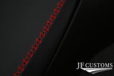 RED LUX-STITCH LEATHER CENTRE CONSOLE + ARMREST COVERS FOR CORVETTE C6 05-13