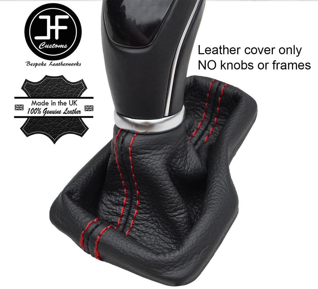RED STITCHING LEATHER AUTO AUTOMATIC GEAR GAITER FITS HYUNDAI I40 2012-2017