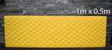 YELLOW LEATHER WITH PADDED DIAMOND STITCH 1Mx0.5M UPHOLSTERY FURNITURE AUTO
