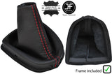 RED STITCHING LEATHER GEAR GAITER + PLASTIC FRAME FITS PEUGEOT RCZ 2009-2016