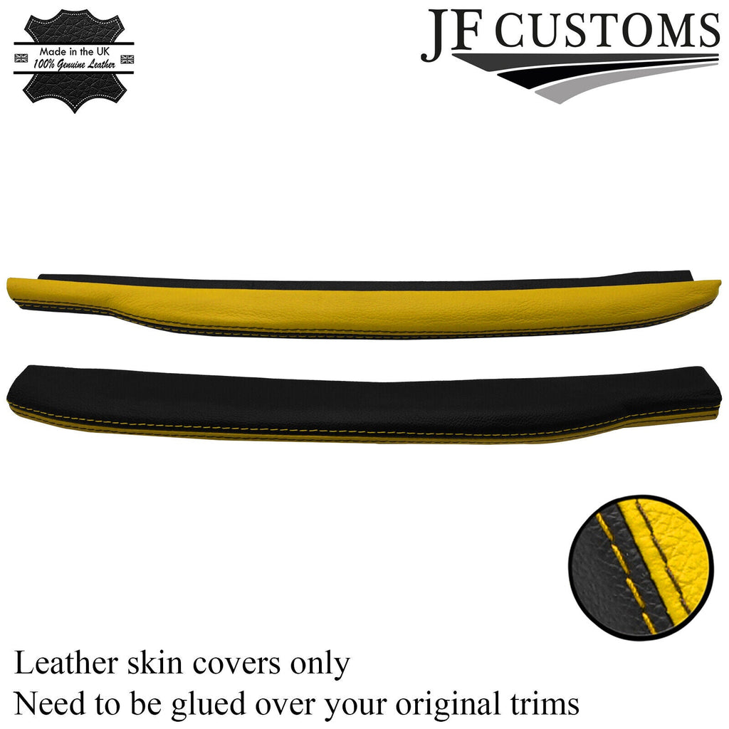 YELLOW & BLACK 2X LOWER DASH PADS LEATHER COVERS FOR TRIUMPH SPITFIRE MK3 GT6