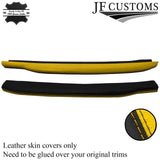 YELLOW & BLACK 2X LOWER DASH PADS LEATHER COVERS FOR TRIUMPH SPITFIRE MK3 GT6