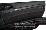 RED STITCH 2X DOOR CARD TRIM SKIN COVERS FITS PORSCHE BOXSTER 987 & CAYMAN
