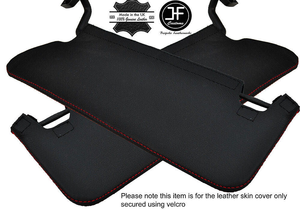 RED STITCHING 2X SUN VISORS LEATHER COVERS FITS JEEP WRANGLER 2007-2010