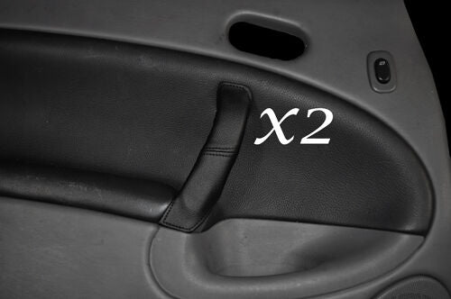 BLACK STITCH FITS SAAB 95 9-5  2X REAR LEATHER DOOR HANDLE COVERS 1997-2005
