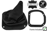 BLACK STITCH LEATHER GEAR GAITER+PLASTIC FRAME FOR FORD PINTO RUNABOUT 71-79