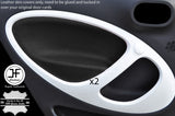 BLACK REAL LEATHER 2X REAR DOOR CARD TRIM COVERS FOR SMART FORFOUR 2014-2017