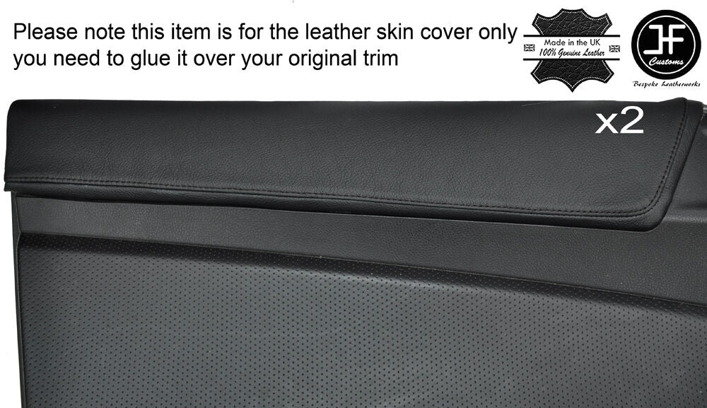 BLACK STITCH 2X UPPER DOOR CARD TRIM LEATHER COVERS FITS TOYOTA GT86 SUBARU BRZ