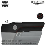 RED STITCH LEATHER 2X FRONT DOOR CARD TRIM COVER FOR RANGE ROVER L494 13-21