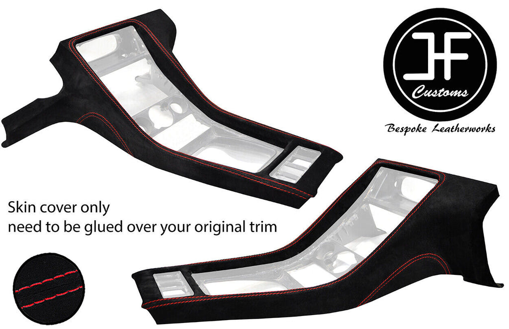 RED STITCH CENTER CONSOLE REAL SUEDE COVER FITS PORSCHE 928 90-95 STYLE 3