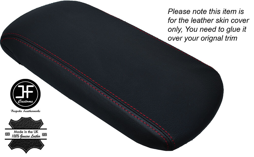 RED STITCHING LEATHER ARMREST LID SKIN COVER FITS CHRYSLER 200 2011-2014