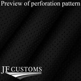 BLACK STITCH PERFORATED LEATHER 2X FRONT DOOR HANDLE COVER FOR BMW E90 E9X