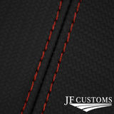 DARK RED STITCH CARBON VINYL GAITER SET FOR BMW MINI COOPER R55 R56 R57